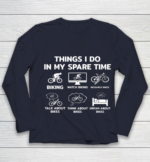 Things I Do In My Spare Time Mountain Bike Biking Funny Gift Youth Long Sleeve 2