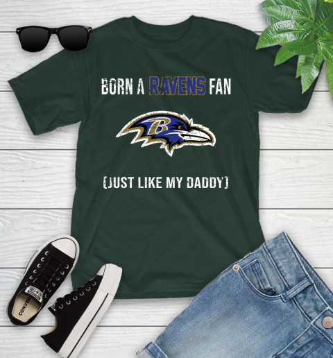 NFL Baltimore Ravens Football Loyal Fan Just Like My Daddy Shirt Youth T-Shirt 4