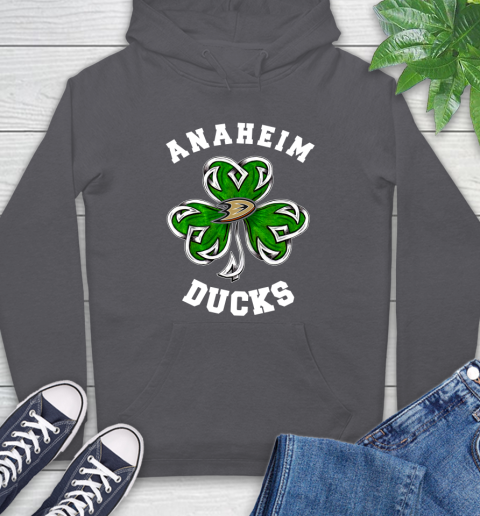 NHL Anaheim Ducks Three Leaf Clover St Patrick's Day Hockey Sports Hoodie 7