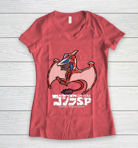 Godzilla Singular Point Rodan Women's V-Neck T-Shirt 4