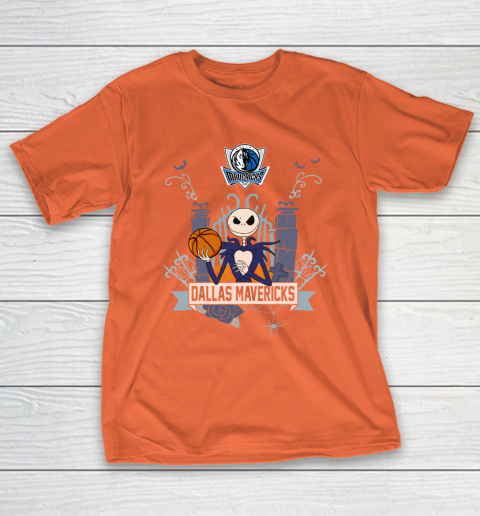NBA Dallas Mavericks Basketball Jack Skellington Halloween T-Shirt 4