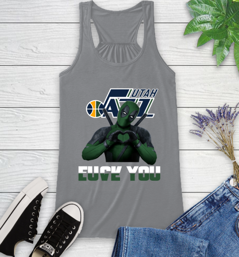 NBA Utah Jazz Deadpool Love You Fuck You Basketball Sports Racerback Tank 4