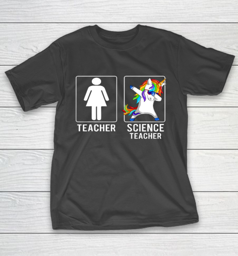 Science Teacher Unicorn Dabbing Funny T-Shirt