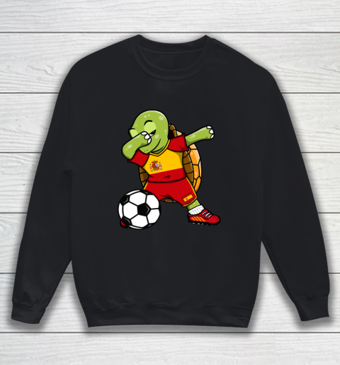 Dabbing Turtle Spain Soccer Fans Jersey Spanish Football Sweatshirt