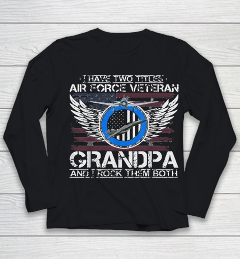 I Am An Air Force Veteran Grandpa And I Rock (1) Youth Long Sleeve