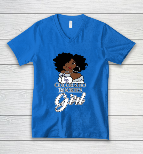 Colorado Rockiess Girl MLB V-Neck T-Shirt 6
