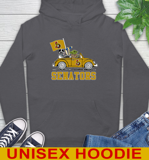 NHL Hockey Ottawa Senators Darth Vader Baby Yoda Driving Star Wars Shirt Hoodie 7