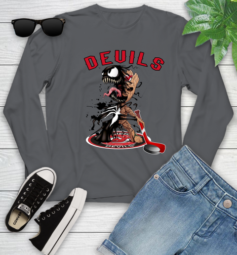 NHL New Jersey Devils Hockey Venom Groot Guardians Of The Galaxy Youth Long Sleeve 8