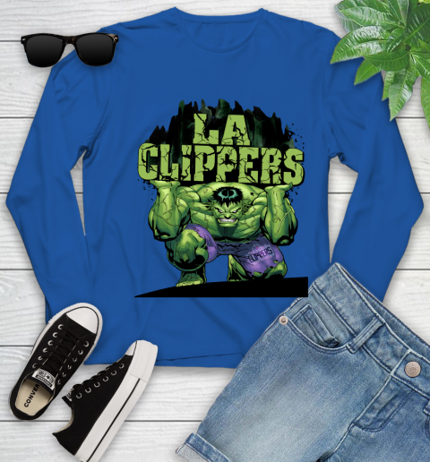 LA Clippers NBA Basketball Incredible Hulk Marvel Avengers Sports Youth Long Sleeve 9