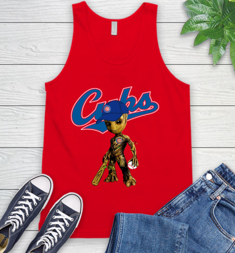 MLB Chicago Cubs Groot Guardians Of The Galaxy Baseball Tank Top 6