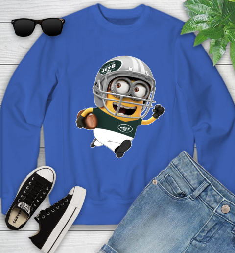 NFL New York Jets Minions Disney Football Sports Youth Sweatshirt 8