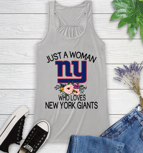 NFL Just A Woman Who Loves New York Giants Football Sports Racerback Tank