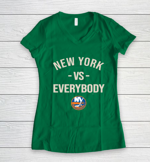 New York Islanders Vs Everybody Women's V-Neck T-Shirt 3