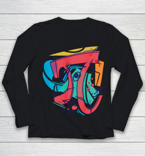 Pi Day Shirt Cubist 3 14 Pi Number Symbol Math Science Youth Long Sleeve