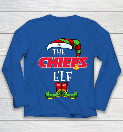 Kansas City Chiefs Christmas ELF Funny NFL Youth Long Sleeve 7