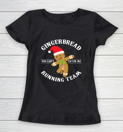 Gingerbread Running Team Graphic Christmas Shirt Funny Xmas Women's T-Shirt