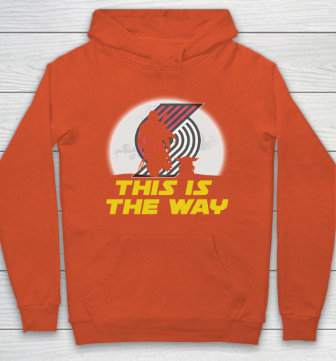 Portland Trail Blazers NBA Basketball Star Wars Yoda And Mandalorian This Is The Way Hoodie 3