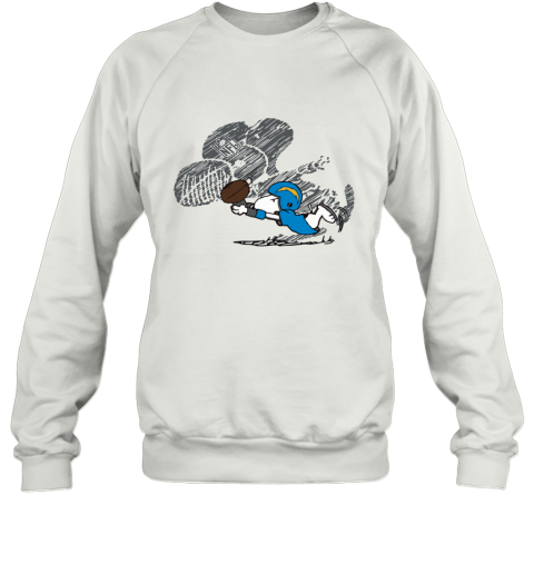 3pup los angeles chargers snoopy plays the football game sweatshirt 35 front white