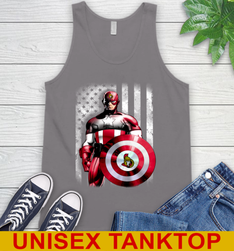 Ottawa Senators NHL Hockey Captain America Marvel Avengers American Flag Shirt Tank Top 6