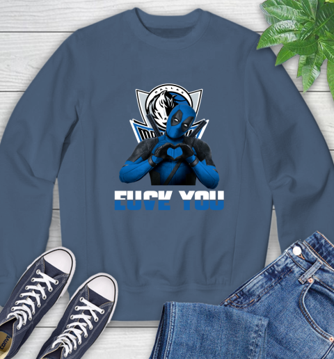 NBA Dallas Mavericks Deadpool Love You Fuck You Basketball Sports Sweatshirt 8