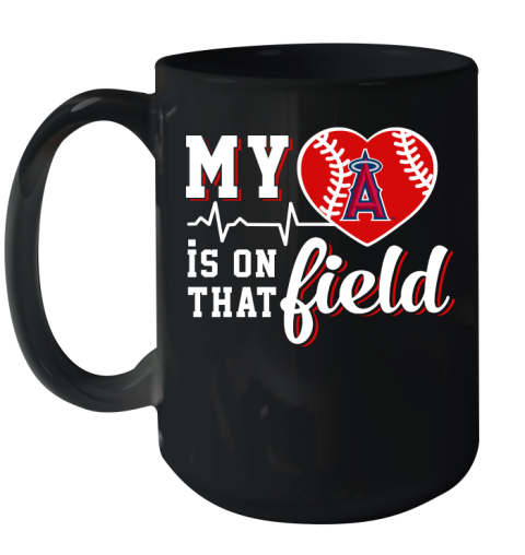 MLB My Heart Is On That Field Baseball Sports Los Angeles Angels Ceramic Mug 15oz