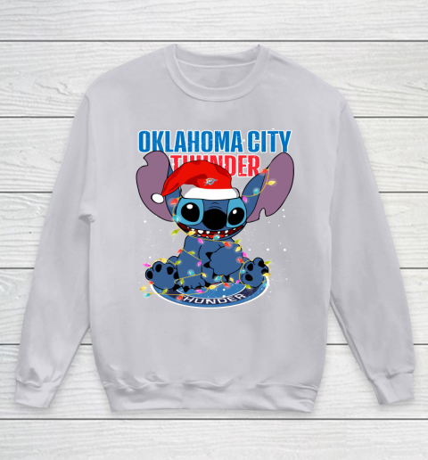 Oklahoma City Thunder NBA noel stitch Basketball Christmas Youth Sweatshirt 2