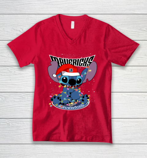 Dallas Mavericks NBA noel stitch Basketball Christmas V-Neck T-Shirt 3