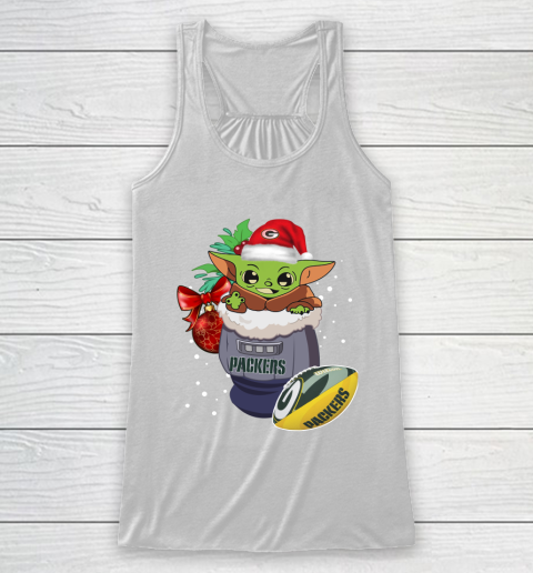 Green Bay Packers Christmas Baby Yoda Star Wars Funny Happy NFL Racerback Tank 2