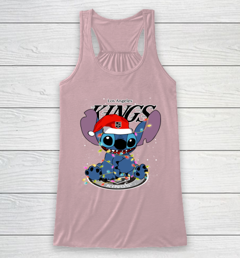 Los Angeles Kings NHL Hockey noel stitch Christmas Racerback Tank 5