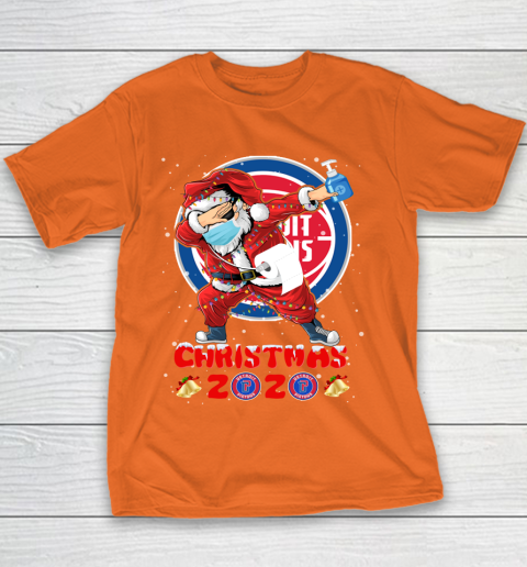 Detroit Pistons Funny Santa Claus Dabbing Christmas 2020 NBA Youth T-Shirt 4
