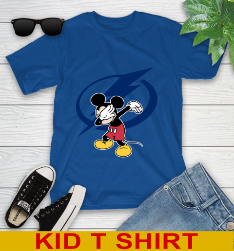 Tampa Bay Lightning NHL Hockey Dabbing Mickey Disney Sports Youth T-Shirt 9