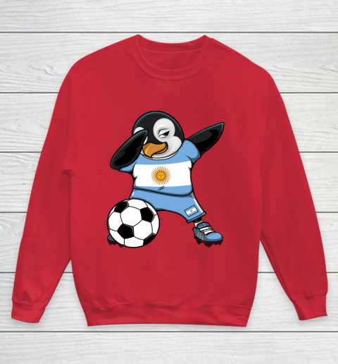 Dabbing Penguin Argentina Soccer Fans Jersey Football Lovers Youth Sweatshirt 4