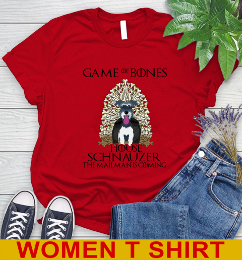 Game of bones house schnauzer dog the mailman is coming tshirt 81