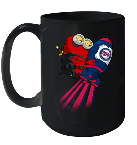 MLB Baseball Minnesota Twins Deadpool Minion Marvel Shirt Ceramic Mug 15oz