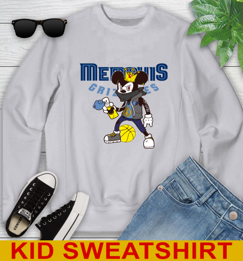 Memphis Grizzlies NBA Basketball Mickey Peace Sign Sports Youth Sweatshirt 4