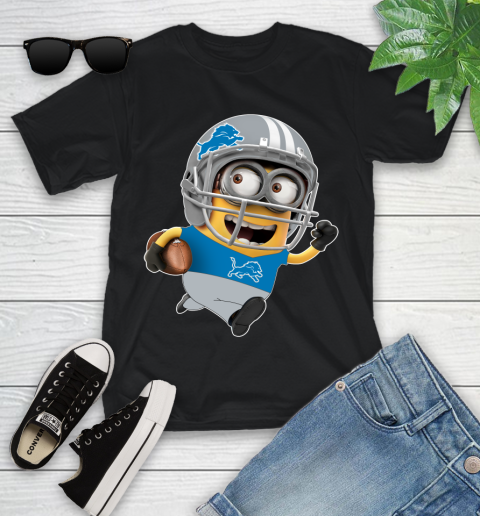 NFL Detroit Lions Minions Disney Football Sports Youth T-Shirt 2