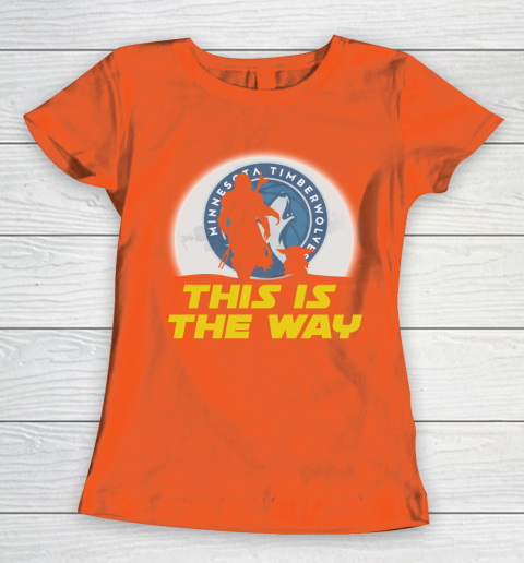 Minnesota Timberwolves NBA Basketball Star Wars Yoda And Mandalorian This Is The Way Women's T-Shirt 3