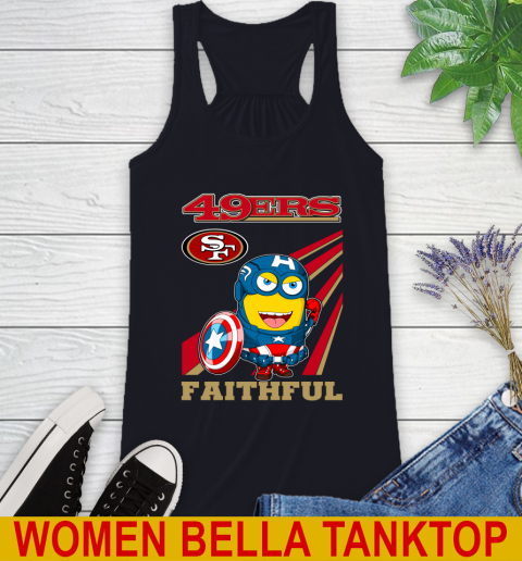 NFL Football San Francisco 49ers Captain America Marvel Avengers Minion Faithful Shirt Racerback Tank 8