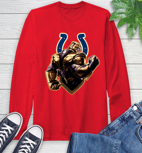 NFL Thanos Avengers Endgame Football Sports Indianapolis Colts Long Sleeve T-Shirt 10