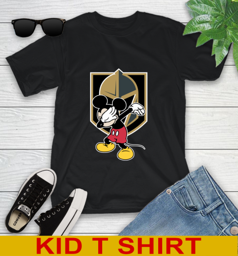 Vegas Golden Knights NHL Hockey Dabbing Mickey Disney Sports Youth T-Shirt 2