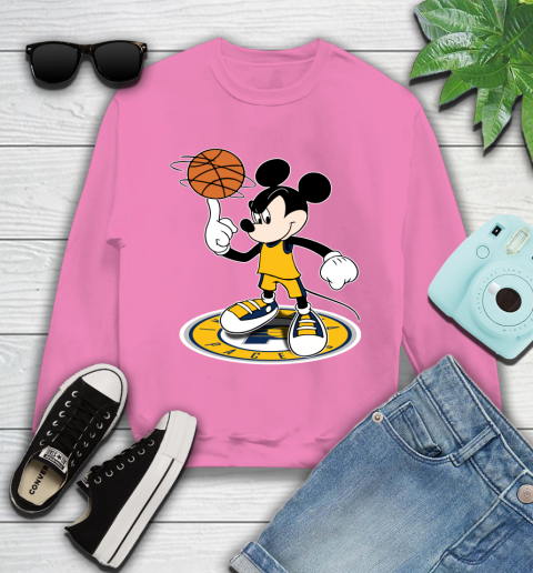 NBA Basketball Indiana Pacers Cheerful Mickey Disney Shirt Youth Sweatshirt 6