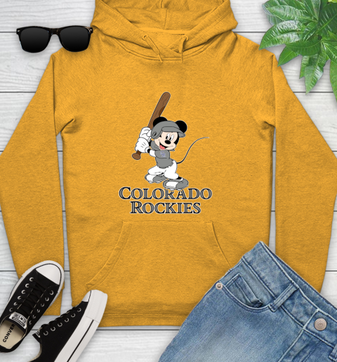 MLB Baseball Colorado Rockies Cheerful Mickey Mouse Shirt Youth Hoodie 3