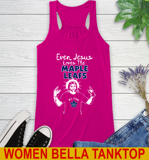 Toronto Maple Leafs NHL Hockey Even Jesus Loves The Maple Leafs Shirt Racerback Tank 6