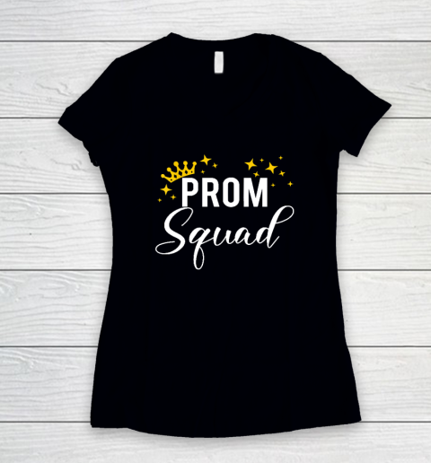 Prom Squad Senior 2023 Prom Graduation Matching Party Women's V-Neck T-Shirt