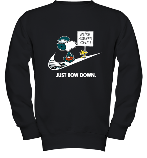 Philadelphia Eagles Are Number One – Just Bow Down Snoopy Youth Sweatshirt