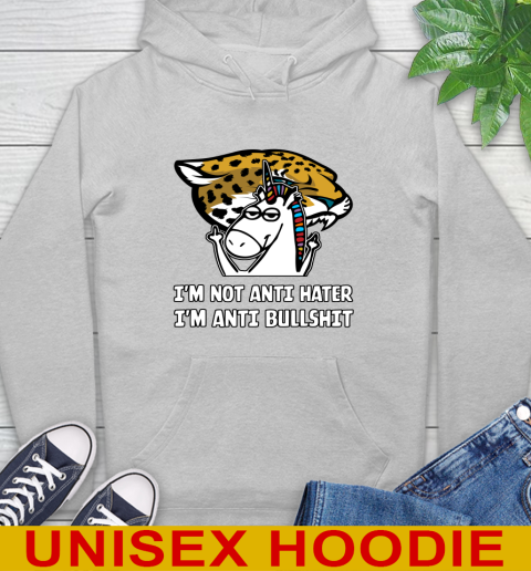 Jacksonville Jaguars NFL Football Unicorn I'm Not Anti Hater I'm Anti Bullshit Hoodie 6