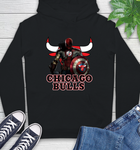 Chicago Bulls NBA Basketball Captain America Thor Spider Man Hawkeye Avengers Hoodie 2