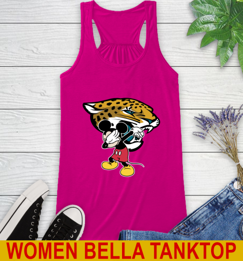 Jacksonville Jaguars NFL Football Dabbing Mickey Disney Sports Racerback Tank 8