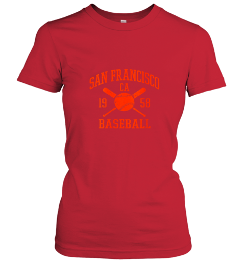 p9xs womens san francisco baseball vintage sf the city giant gift ladies t shirt 20 front red