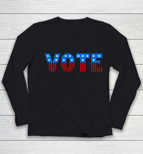 USA Red White and Blue Vote Election Youth Long Sleeve
